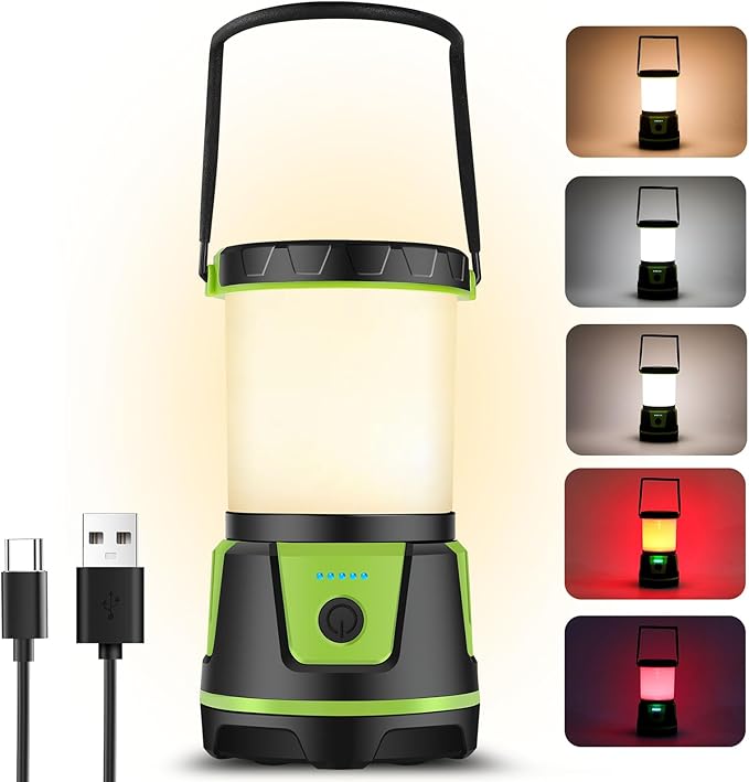 Rechargeable Camping Lantern 3000 Lumens ??LED Flashlight with 5 Modes, IP54 Waterproof, 7500mAh