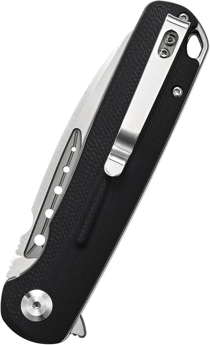 Sitivien ST131 Folding Knife,D2 Blade G10 Handle EDC Tool Knife with Liner Lock for Outdoor Camping