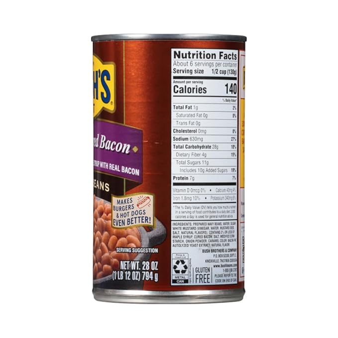 Bush's Best Baked Beans, Bacon Maple Country Mix, 3 Maple Cured Bacon (28 Oz), 3 Country Style (28