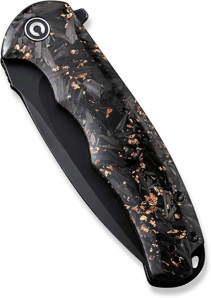 CIVIVI Folding Pocket Knife- Praxis Flipper Liner Lock Knife, 3.75" Black Stonewashed Blade
