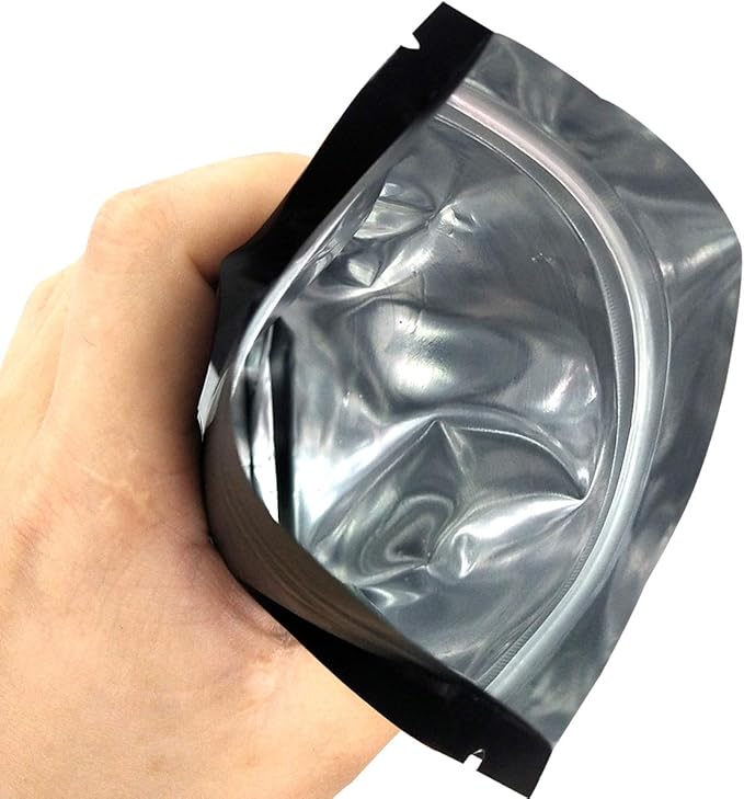 STUs 100 Pack Mylar Stand-Up Bags 5.5 x 7.9 Inch Smell Proof Bags Foil Pouch Double-Sided Mylar Bag