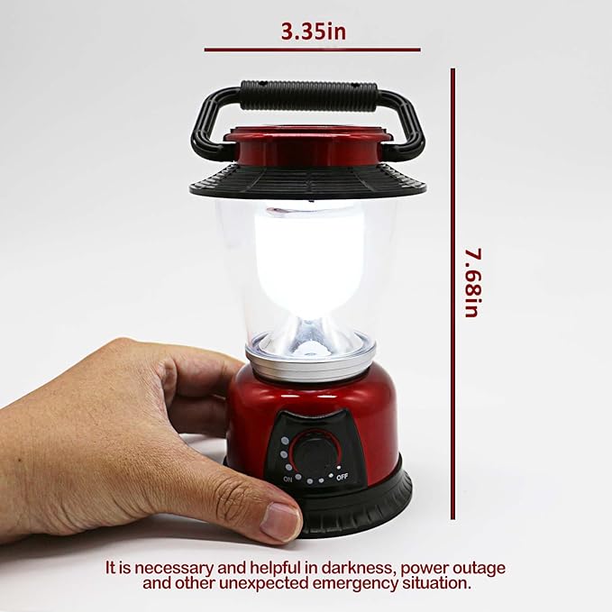 Camping Lantern Battery Powered Decorative Variable Power Retro Light, Adjustable Brightness