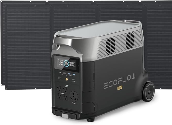 EF ECOFLOW Solar Generator 3.6KWh DELTA Pro with 2X400W Portable Solar Panel, 23% High Efficiency