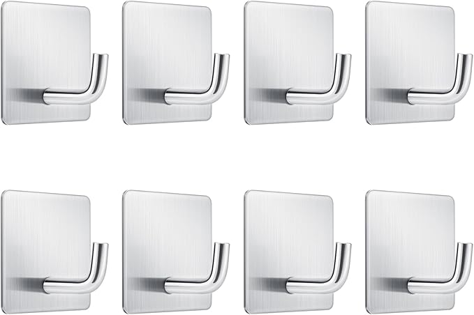 Adhesive Wall Hooks for Kitchen Home - Mondoshop Waterproof Stainless Steel Hooks for Fire