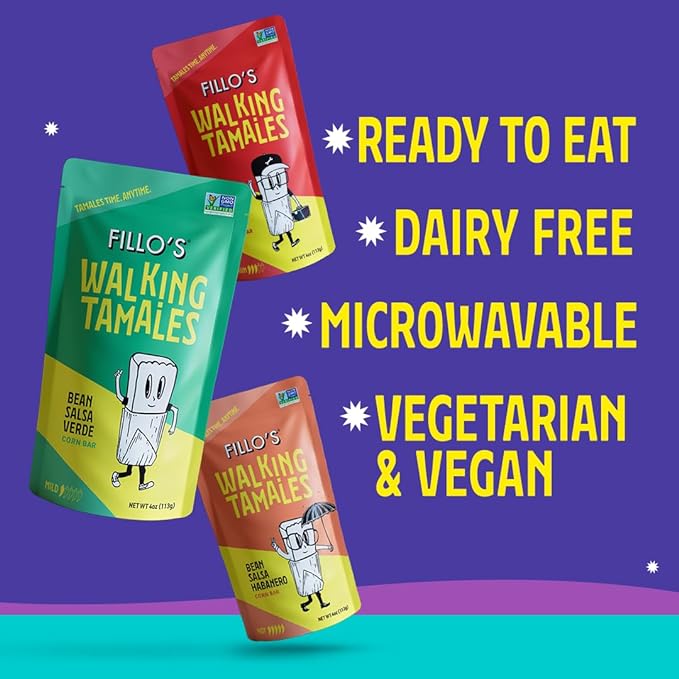 Fillo's Walking Tamales, Savory Variety Pack of 7, Ready-to-Eat Meals, Delicious, Gluten-Free