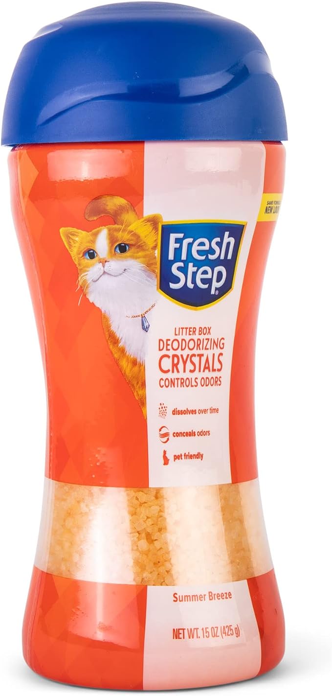 Fresh Step Cat Litter Crystals in Tropical Summer Breeze Scent - Cat Litter Box Deodorizer