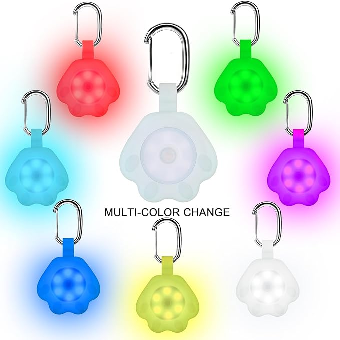 2-Pack Dog Light with USB Rechargeable, Color Changing Collar Light,IP67 Waterproof LED Safety