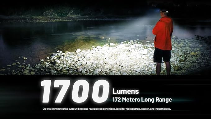 Nitecore NU45 1700 Lumen Headlamp, USB-C Rechargeable Fast Charging, Long Runtime for Camping