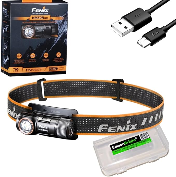 Fenix HM50R V2 700 Lumen Rechargeable White/red LED Multipurpose Headlamp with EdisonBright