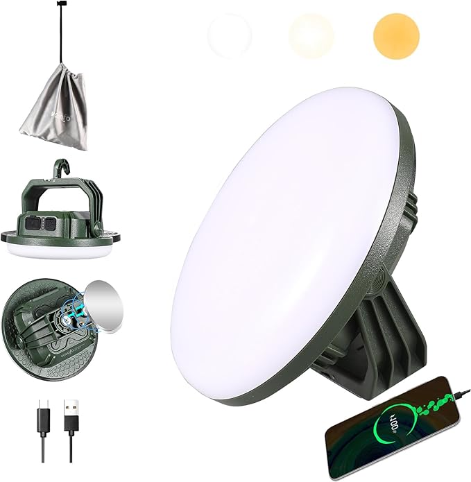 VAVOFO 15,000mAh 4000LM LED Camping Lantern Rechargeable, 3 Lighting Modes Portable Tent Light with