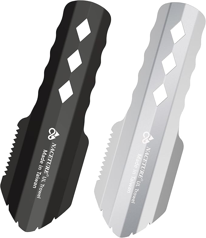 NACETURE Ultralight Backpacking Trowel Aluminum Shovel Small Potty Multitool with Longer Handle