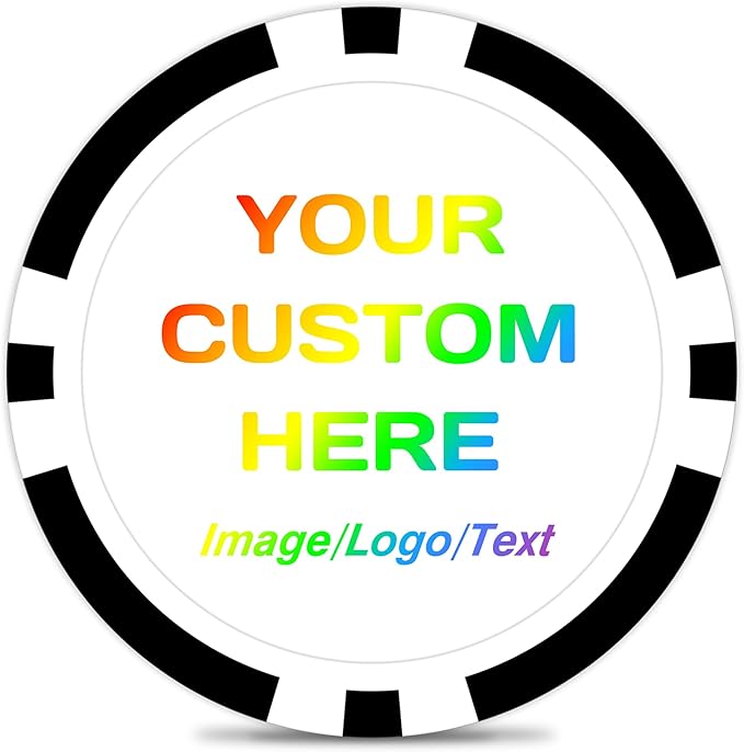 50-500 Custom Poker Chips, 11.5g Casino Size Clay Chips, Upload Your Image or Text for