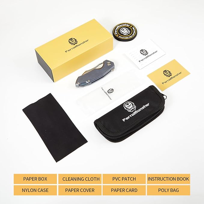Folding Knife pocket knife EDC Knife With Clip Survival knife Camping knife - M390 Steel Titanium