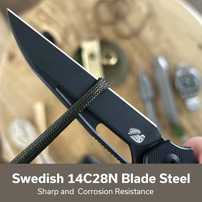 CIVIVI Guile Pocket Knife, Folding Knife for EDC, 3.25" Swedish 14C28N Blade G10 Handle with