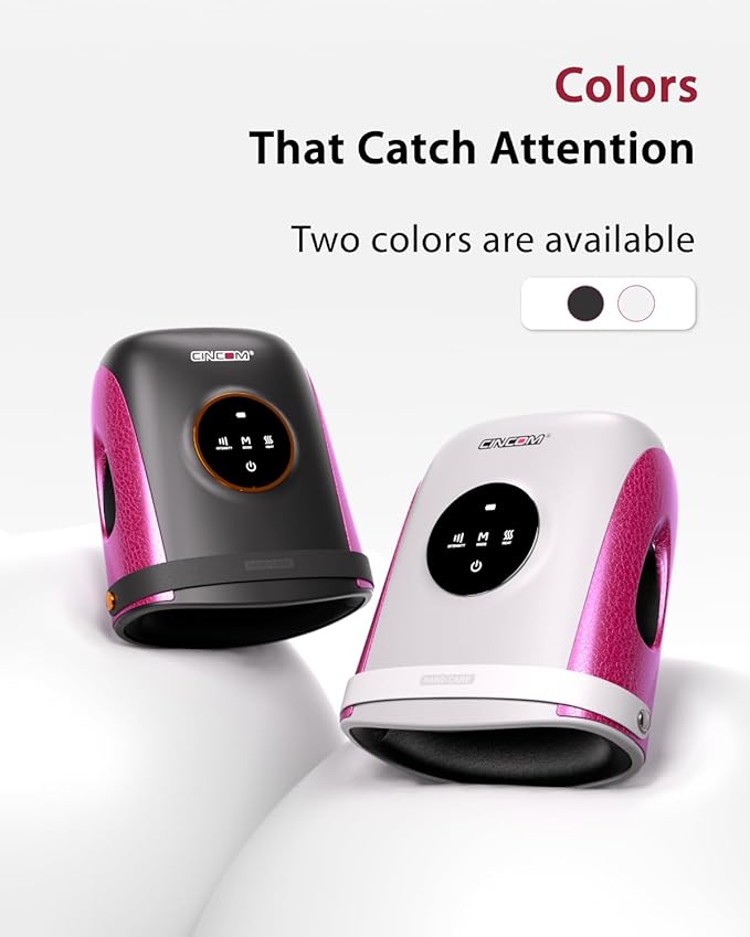 CINCOM Hand Massager with Heat and Compression, Finger and Palm Massage Machine for Pain Relief
