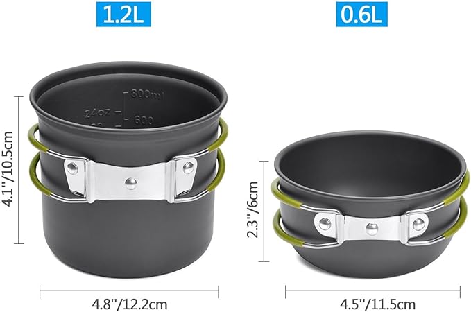 Lixada Camping Cookware Set Portable Camping Mess Kit Cooking Set Camping Cooking Set Outdoor with