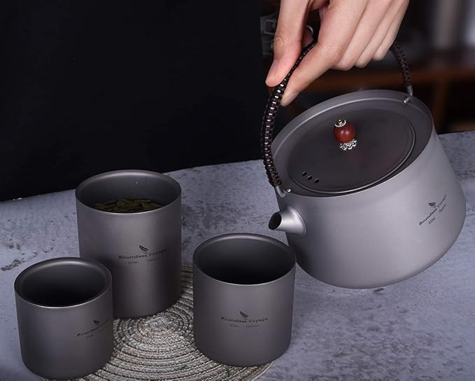 Boundless Voyage 3 in 1 Double Walled Titanium Cup Heat Resistant Mini Tea Drink Cup Outdoor