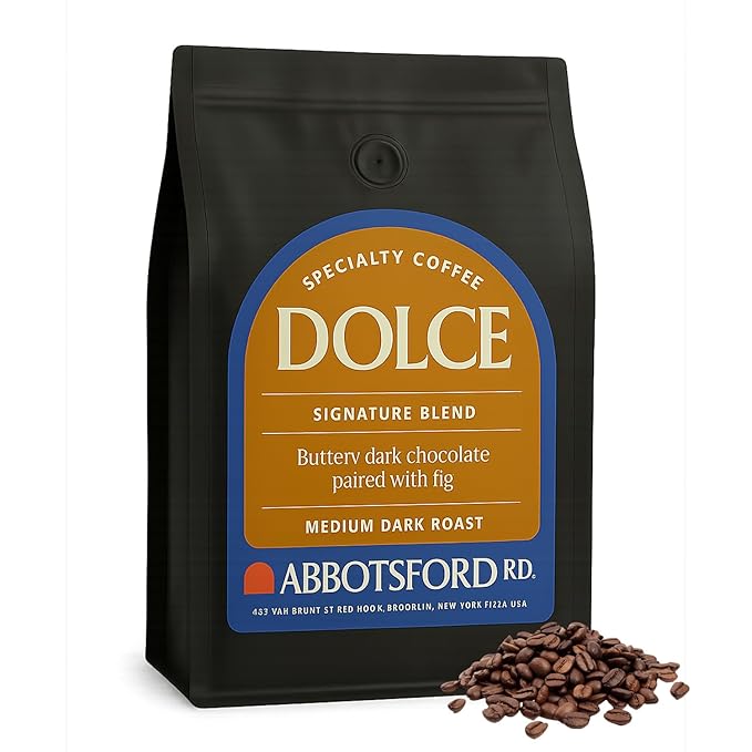 Dolce Whole Bean Coffee, Medium Dark Roast Coffee Beans, Sweet Flavor with Buttery Dark Chocolate &
