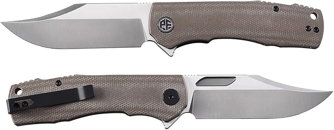 Petrified fish PFP03 Victor,3.58" K110 Satin Blade,140g Micarta Handel Flipper Liner lock Folding