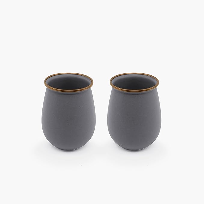 Barebones Enamel Tumblers Set of 2 - Vintage-inspired Design - Durable and Suitable for Outdoor