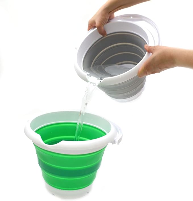 SAMMART 5L / 1.32 Gallon Collapsible Plastic Bucket - Foldable Round Tub - Portable Fishing Water