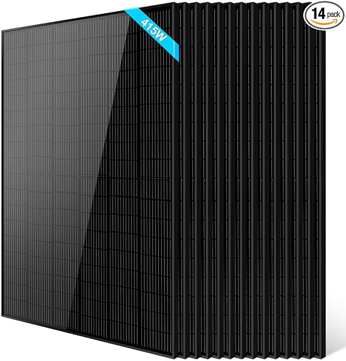 SUNGOLDPOWER UL61730 14pcs 415W Monocrystalline Solar Panel,Grade A Cell, IP68 MC4,Charging