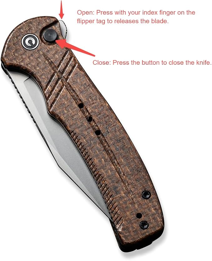 CIVIVI Folding Pocket Knife,Cogent Knife 14C28N Blade Brown Micarta Handle for EDC C20038D-6