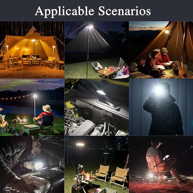 Camping Lights 13200 mAh 4500 Lumens 45W Portable Gear Power Outage USB Outdoor Rechargeable