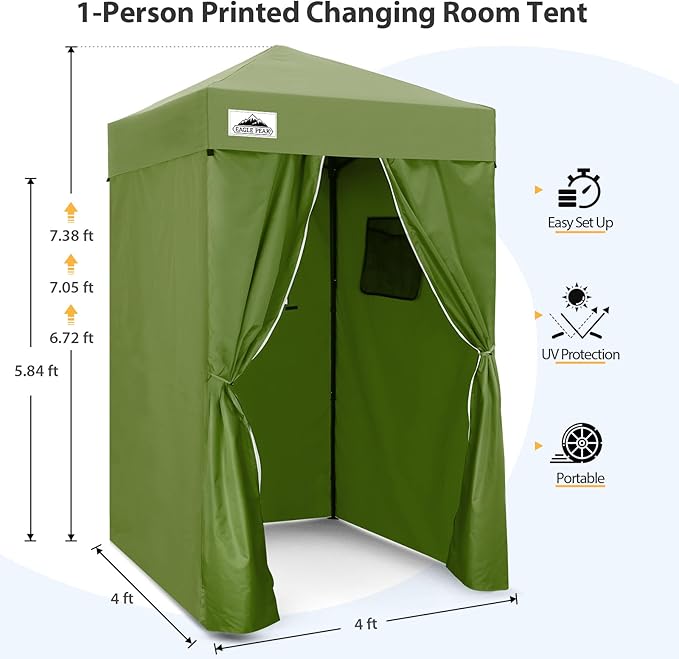 EAGLE PEAK Flex Ultra Compact 4x4 Pop-up Canopy, Sun Shelter, Changing Room, Portable Privacy