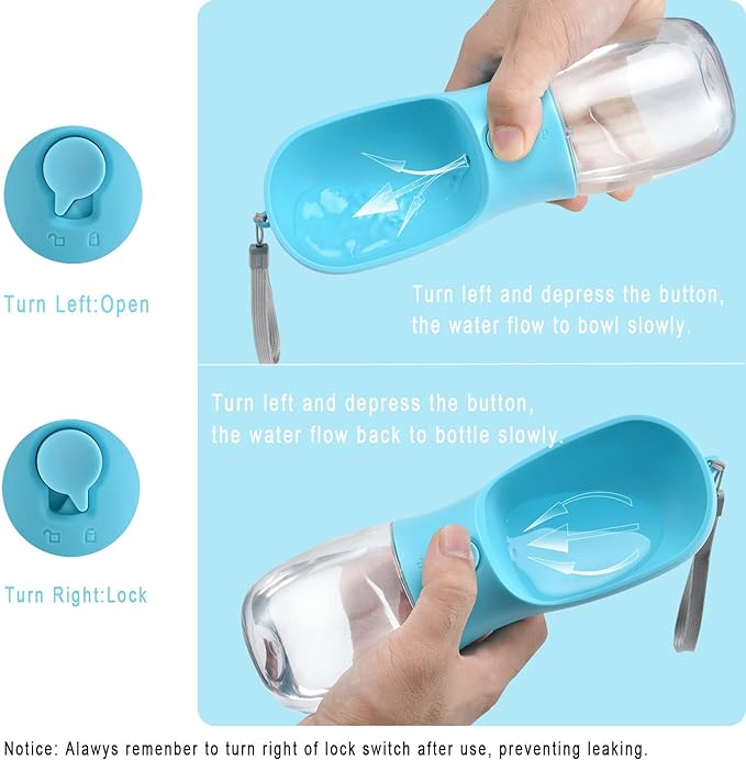 Dog Water Bottle with Food Container, Travel Puppy Water Bowl, Portable Pet Dispenser, Dog Stuff