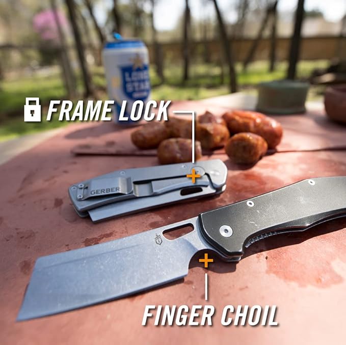Gerber Gear Flatiron Folding Pocket Knife, EDC Stainless Steel Folding Knife with 3.6" Cleaver