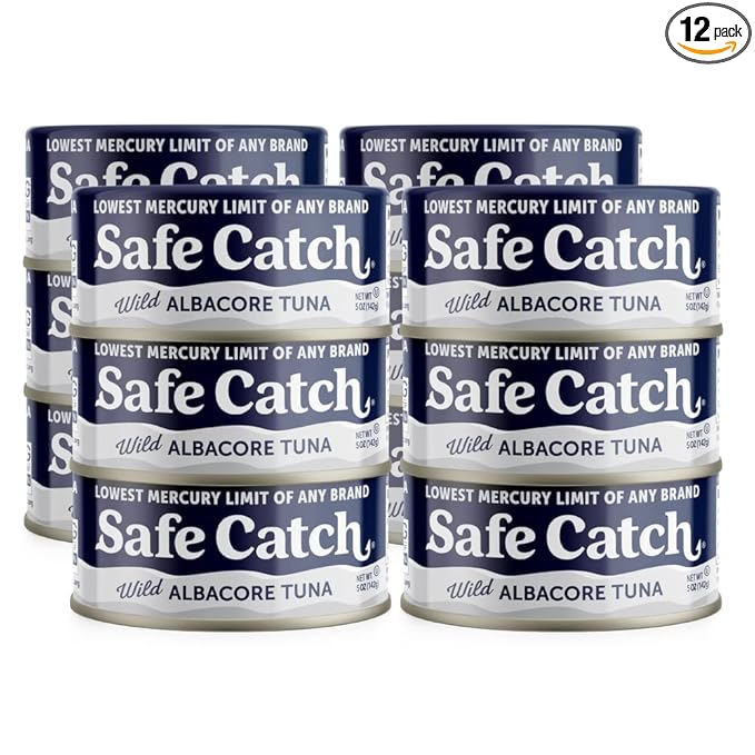 Safe Catch Wild Albacore Tuna Canned Low Mercury Can Tuna Fish Steak Gluten-Free Keto Food Non-GMO