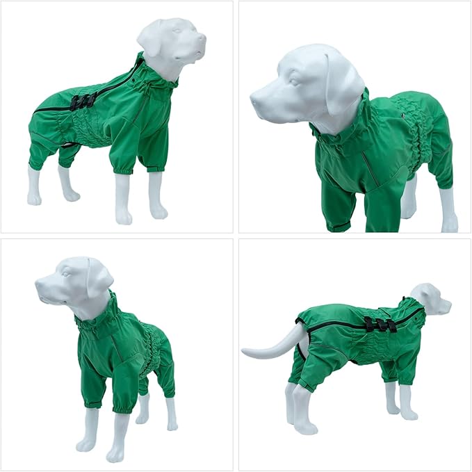 Dogs Waterproof Jacket, Lightweight Waterproof Jacket Reflective Safety Dog Raincoat Windproof