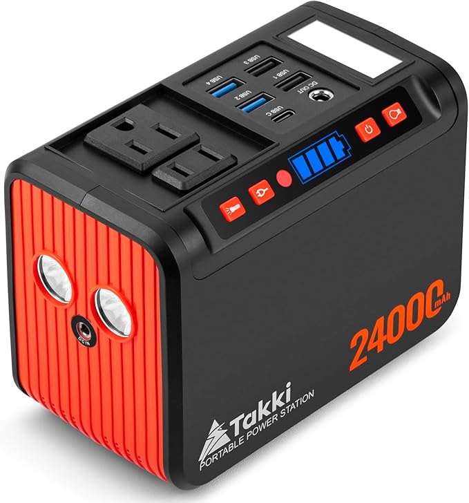Takki 88.8Wh Portable Power Station Lithium Battery Solar Generator Power Bank with 110V AC Outlet