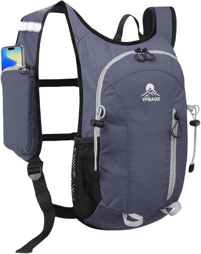 Small Hiking Backpack with Front Phone Holder, Packable Back pack with Chest and Waist Strap