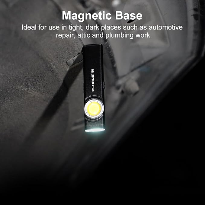 klarus E5 2Pcs Pocket Flashlight, Rechargeable EDC Flashlight, Super Slim 4.2x1x0.3inch, 600