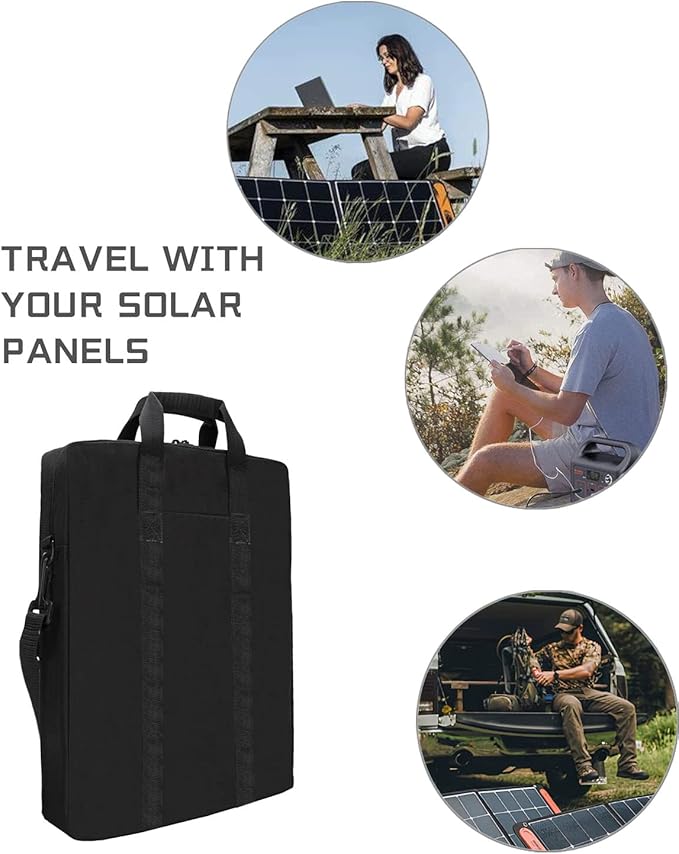 Padded Utility Solar Panel Bag,for Jackery 100 watt Solar Panel,Double Layer Design, Can Hold 2