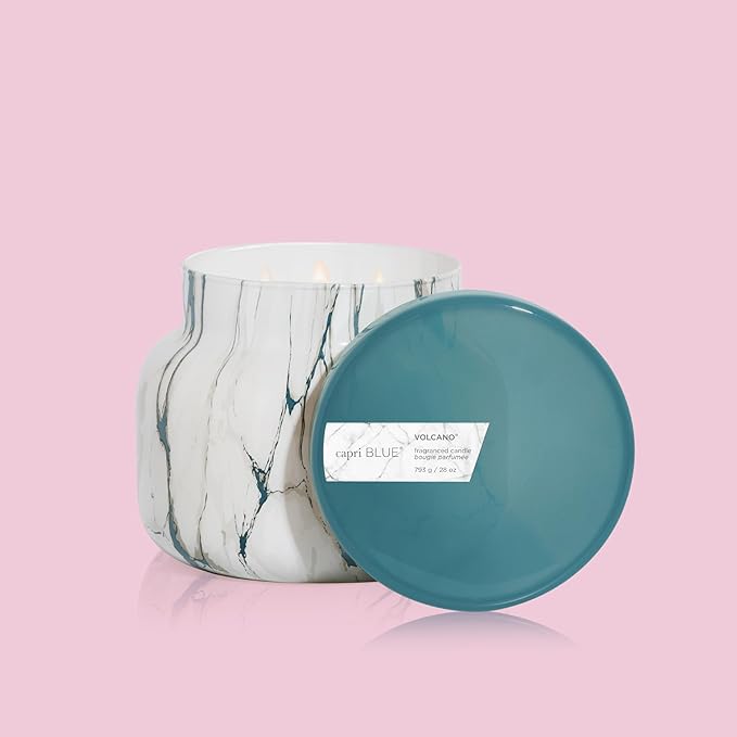 Capri Blue Scented Candles - Modern Marble Oversized Jar - Luxury Candles for Home Scented with
