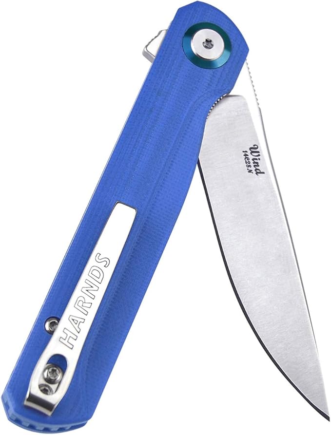 Wind Pocket Knife Flipper Sandvik Steel G10 Handle Folding Knife Ball Bearing with 2-Position Clip
