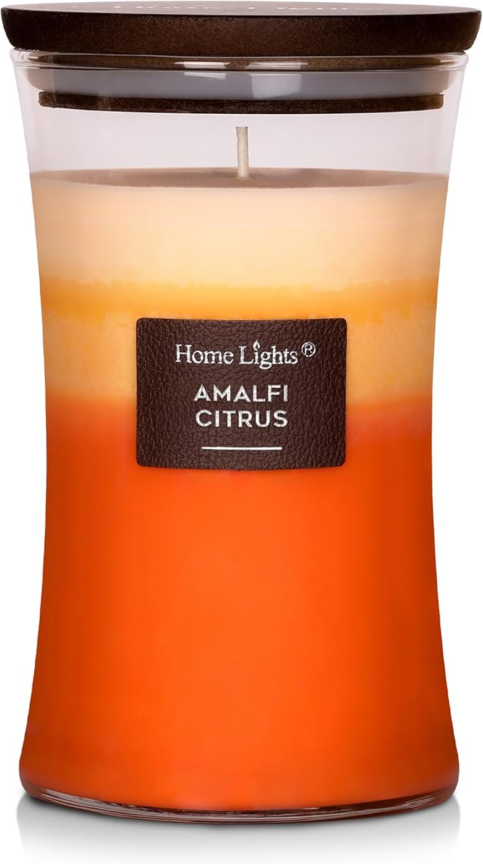 HomeLights 3-Layer Candles for Home Scented, 21.52 OZ Natural Soy Wax Scented Candles Burns Up to