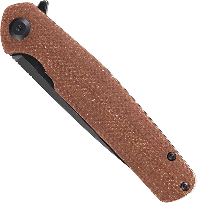 Sitivien ST102 Folding Knife, D2 Steel Blade+Micarta Handle EDC Tool Knife for Outdoor, Camping