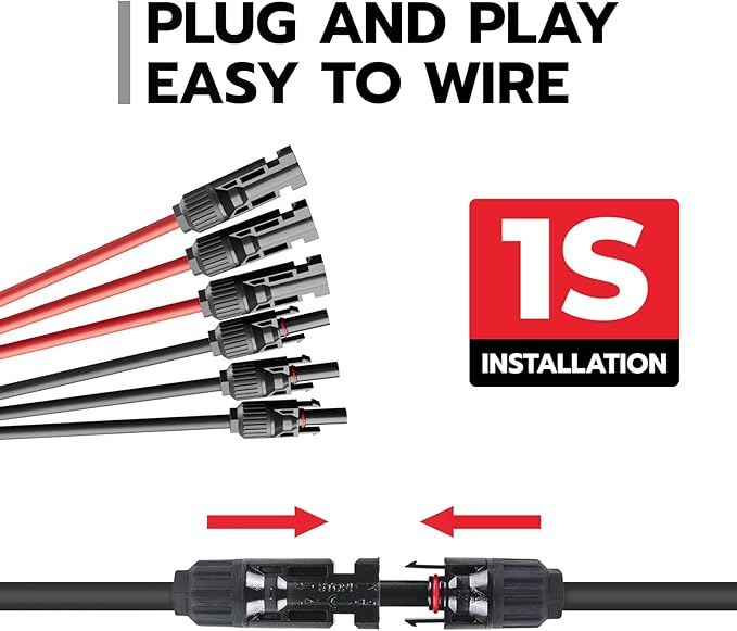 1 Pair Solar Connectors Y Branch 2 to 6,30A 1000VDC Solar Parallel Connectors for 2-3 Solar