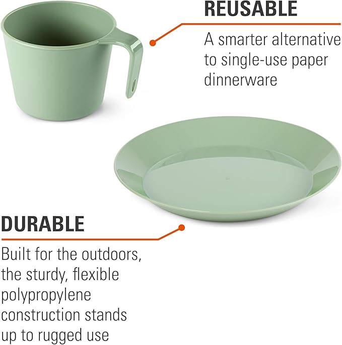 GSI Outdoors Cascadian 1 Person Table Set I 6-Piece Camping, Backpacking Mess Kit, Plastic BPA