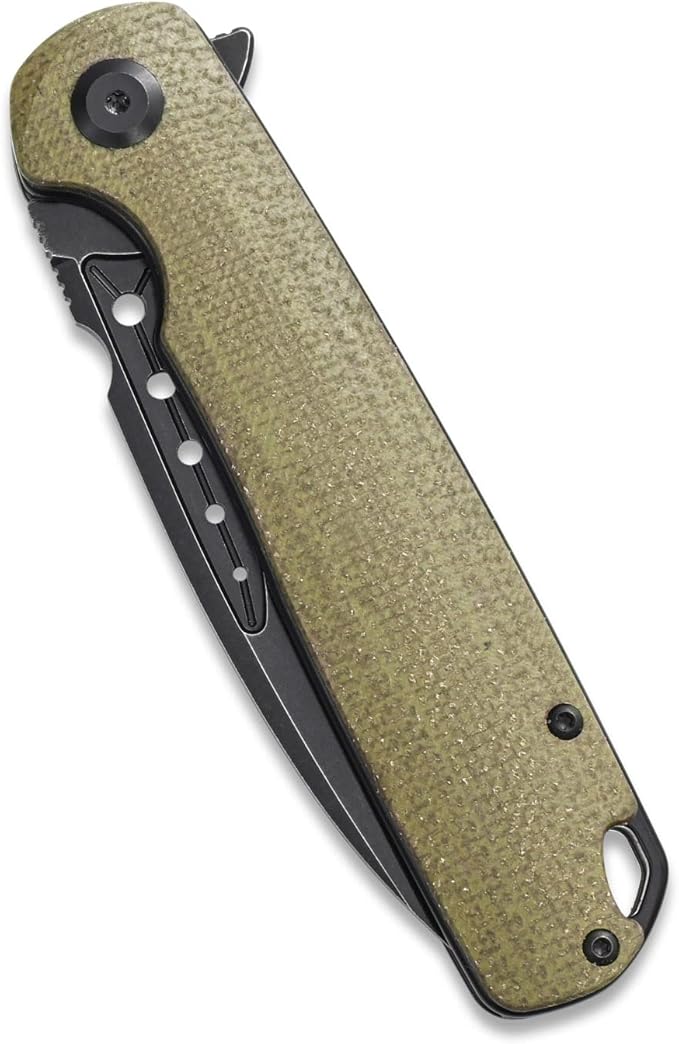 Sitivien ST131 Folding Knife,D2 Blade Micarta Handle EDC Tool Knife with Liner Lock for Outdoor