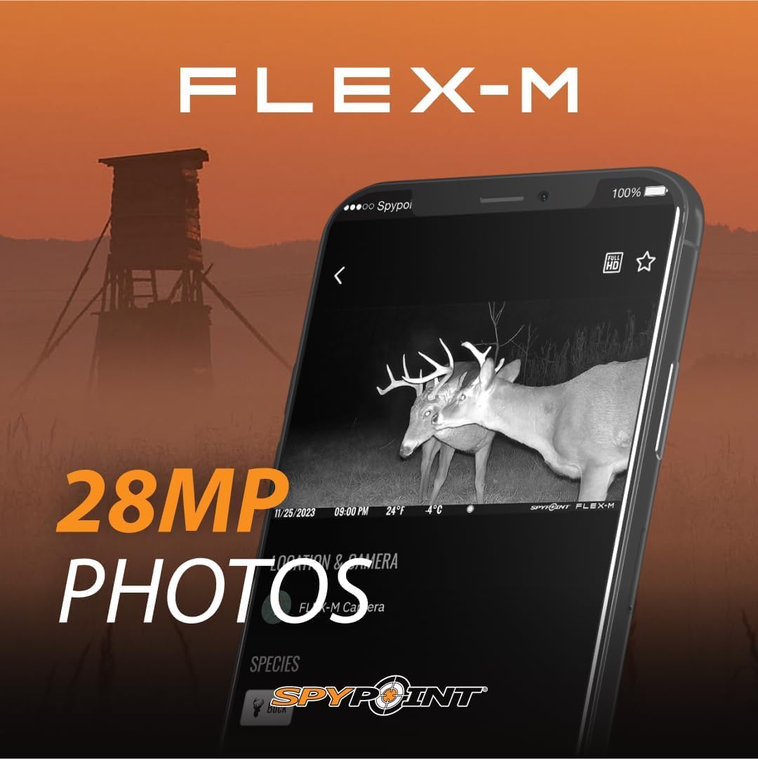 SPYPOINT Flex-M Twin Pack Cellular Trail Cameras - Best Hunting Accessories, No WiFi Needed, GPS