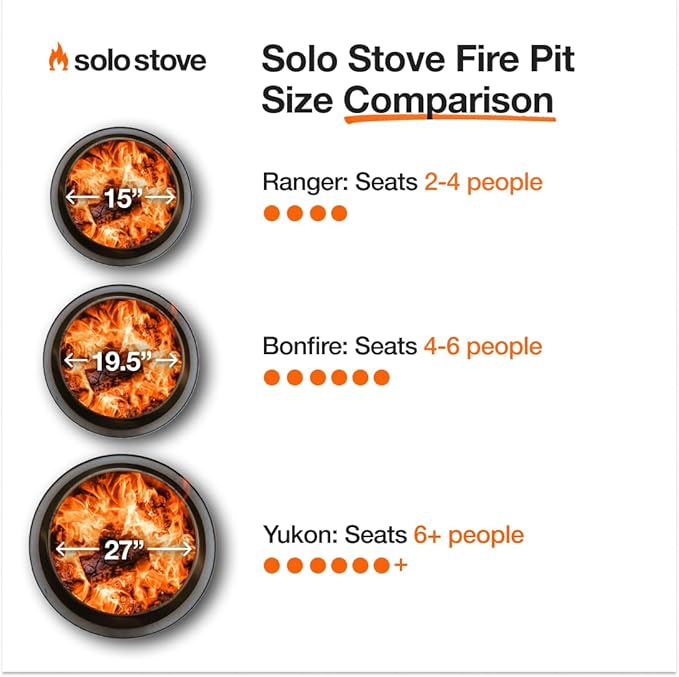 Solo Stove Yukon 2.0 + Stand, 27 Inch Smokeless Fire Pit ??Portable Stainless Steel Outdoor