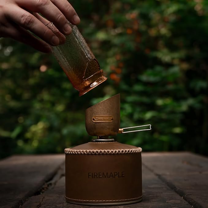 Fire-Maple Orange Camping Lantern Glass, Steel & Aluminum | Propane or Isobutane Fuel Canister