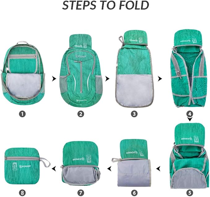 ZOMAKE 25L Ultra Lightweight Packable Backpack, Foldable Hiking Backpacks Water Resistant Small