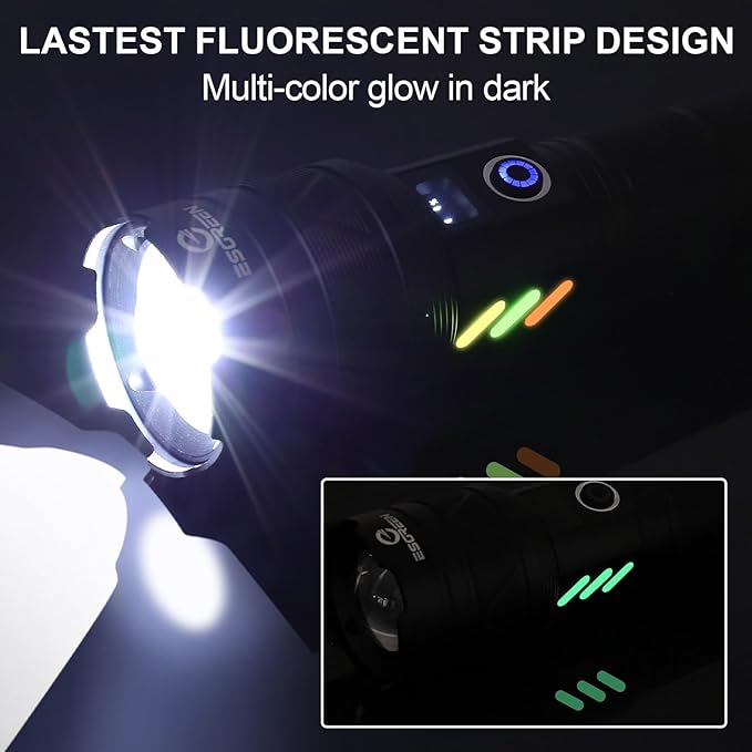 Rechargeable Flashlights 2000 High Lumens, Long Range 5000ft, Super Bright LED Flashlight USB C