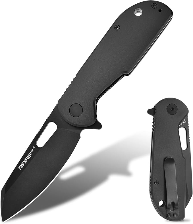 TONIFE Galaxy Mini Folding Knife with D2 Steel Blade and Aluminum Handle, EDC Pocket Tool for